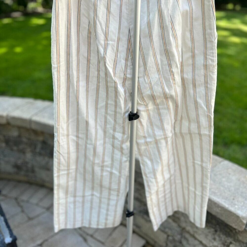 NWOT J.O.A  Linen Blend Wide-Leg Striped Culottes L - Picture 12 of 13